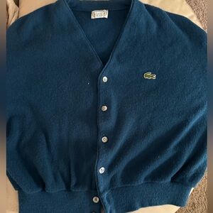 Vintage oversized  Blue Lacoste cardigan, I love offers!!  Blue- green